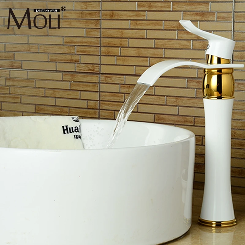 Free shipping high quality white paint basin faucet bending spout waterfall tall tap single handle single hole mixer
Free shipping high quality white paint basin faucet bending spout waterfall tall tap single handle single hole mixer