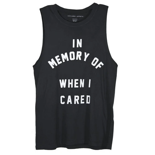 IN MEMORY OF WHEN I CARED Women Tank Top Summer Vest t Shirt For Lady Cotton Camisole Tee Funny Hipster Black Drop Ship B-29
IN MEMORY OF WHEN I CARED Women Tank Top Summer Vest t Shirt For Lady Cotton Camisole Tee Funny Hipster Black Drop Ship B-29