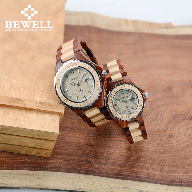 BEWELL Luxury Lover Wooden Watch Couple Watches With Calendar Luminous Bracelet Strap As Gift For Friend Celebrate 100BC
BEWELL Luxury Lover Wooden Watch Couple Watches With Calendar Luminous Bracelet Strap As Gift For Friend Celebrate 100BC