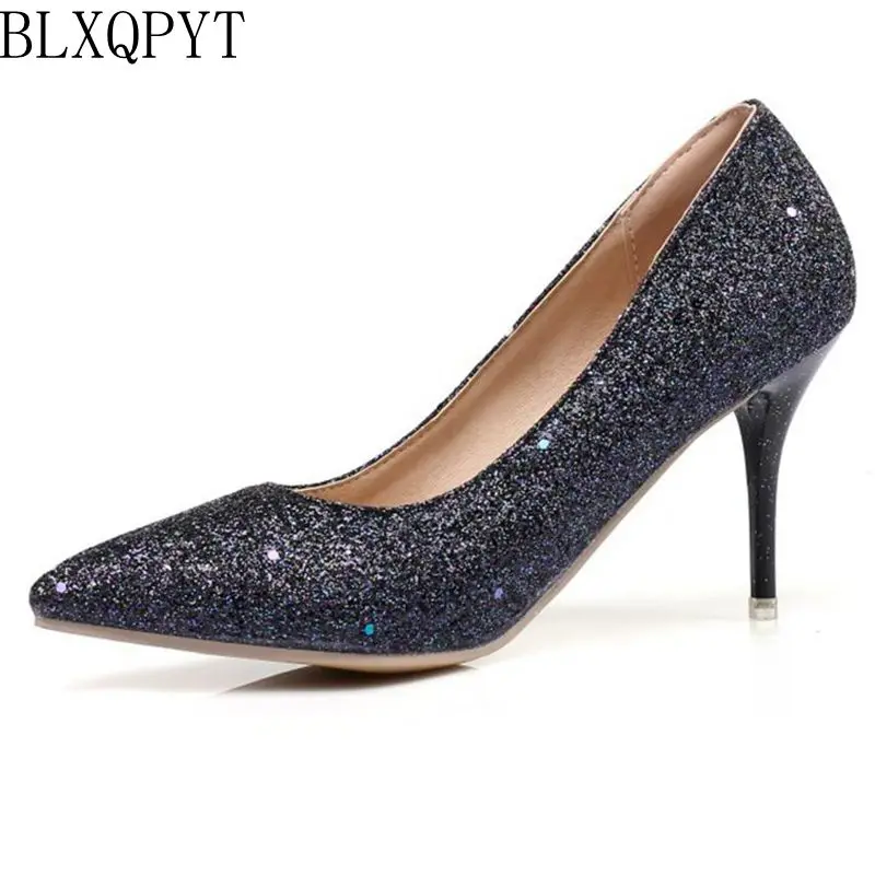 

BLXQPYT Plus Big and Small Size Sale 30-47 Fashion Sexy Pointed Toe Women Platform High Heels Wedding Party Shoes woman 450-3