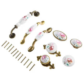 DRELD Vintage Furniture Handle pomos y tiradores Cabinet Knobs and Handles Ceramic Door Knob Cupboard Drawer Kitchen Pull Handle
DRELD Vintage Furniture Handle pomos y tiradores Cabinet Knobs and Handles Ceramic Door Knob Cupboard Drawer Kitchen Pull Handle