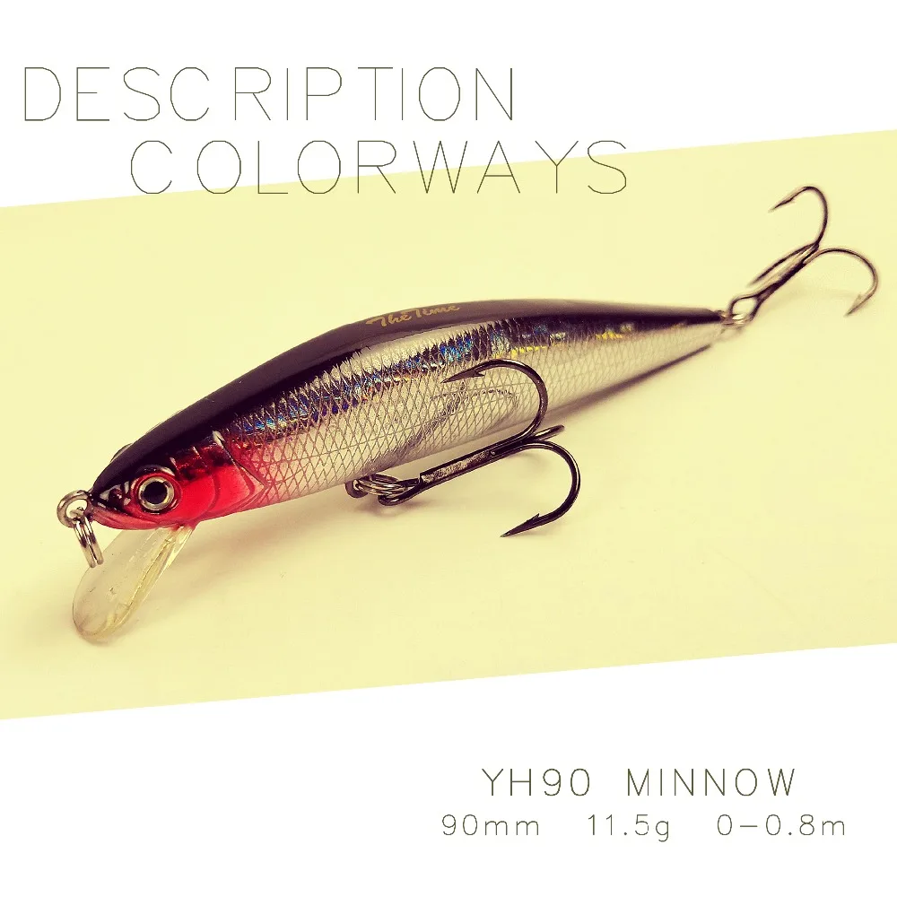 1 pcs Branded floating fishing lure minnow YH90 hard plastic bait 90mm/11.5g artificial lures for river bass pike fish
1 pcs Branded floating fishing lure minnow YH90 hard plastic bait 90mm/11.5g artificial lures for river bass pike fish