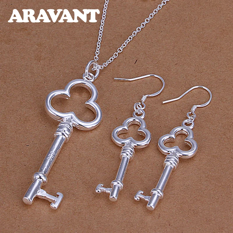 Fashion 925 Silver Jewelry Sets Charm Geometric Key Pendants Necklaces Earrings For Women Fashion Best Gifts
Fashion 925 Silver Jewelry Sets Charm Geometric Key Pendants Necklaces Earrings For Women Fashion Best Gifts