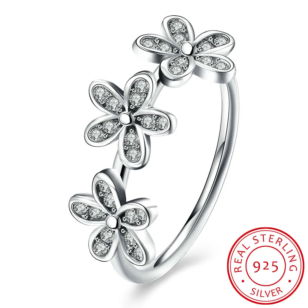 925 Sterling Silver Flowers Finger Rings Dazzling Daisy Meadow Stackable Ring, Clear CZ For Women Wedding Jewelry BAMOER
925 Sterling Silver Flowers Finger Rings Dazzling Daisy Meadow Stackable Ring, Clear CZ For Women Wedding Jewelry BAMOER