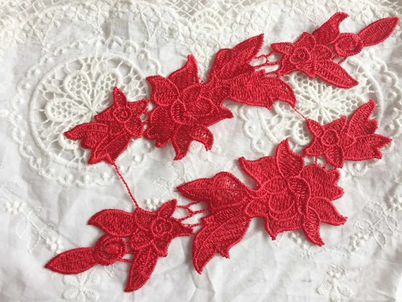10Pcs Red Flower Venise Lace Trim Wedding Sewing Applique Crafts Fabric For Costume Dress Decor High Qulaity
10Pcs Red Flower Venise Lace Trim Wedding Sewing Applique Crafts Fabric For Costume Dress Decor High Qulaity