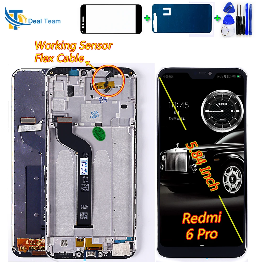 Deal Team 5.84 inch LCD display For Xiaomi Mi A2 Lite touch screen digitizer assembly For Xiaomi Redmi 6 Pro Frame with Tools
Deal Team 5.84 inch LCD display For Xiaomi Mi A2 Lite touch screen digitizer assembly For Xiaomi Redmi 6 Pro Frame with Tools