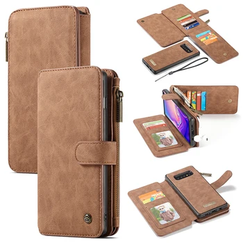 Retro Multifunction Zipper Wallet Leather Case For Samsung Galaxy S10 S10 Plus S10e Detachable Magnetic Wallet case Phone Bag
Retro Multifunction Zipper Wallet Leather Case For Samsung Galaxy S10 S10 Plus S10e Detachable Magnetic Wallet case Phone Bag
