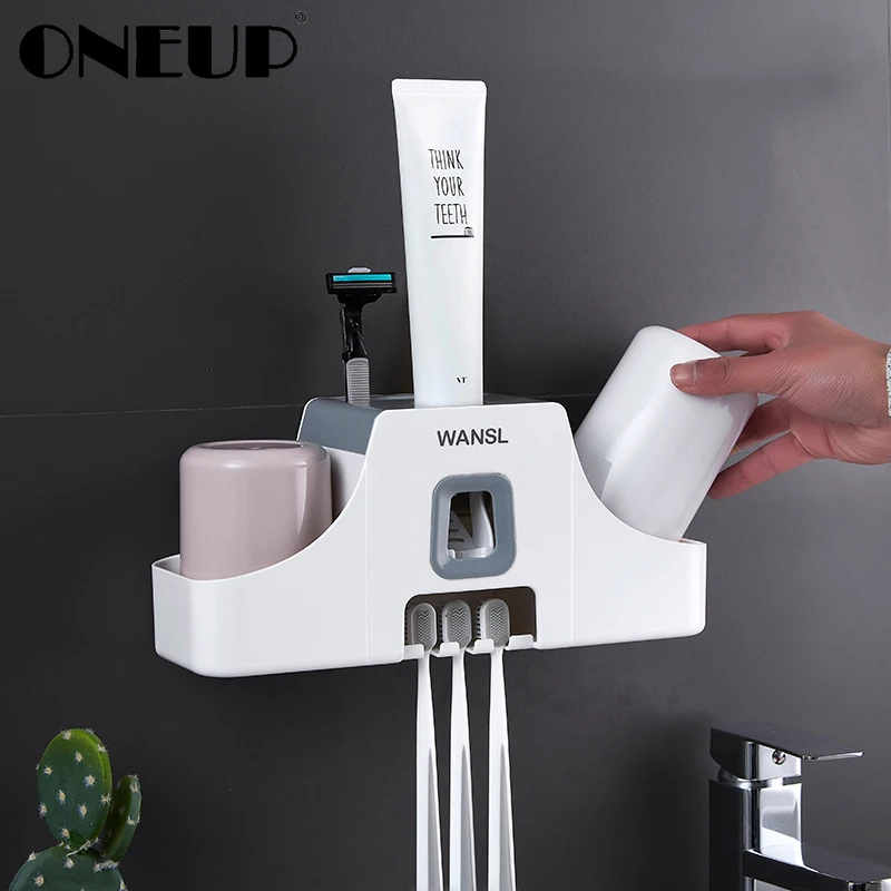 ONEUP Toothbrush Holder Wall Mounted Toothpaste Squeezer Mouth Cup Bathroom Accessories Sets Punch Free Storage Rack with Cup
ONEUP Toothbrush Holder Wall Mounted Toothpaste Squeezer Mouth Cup Bathroom Accessories Sets Punch Free Storage Rack with Cup