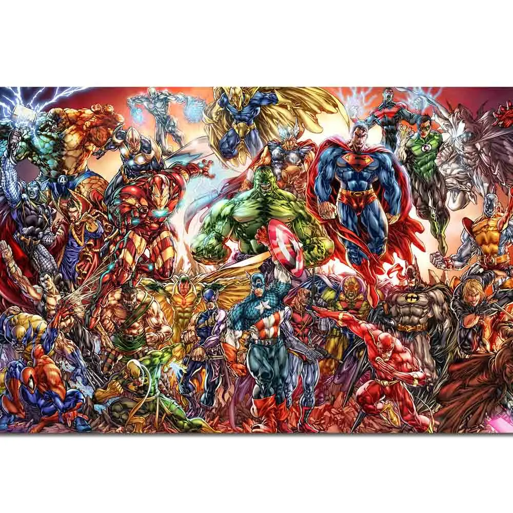 

Superheros Marvel character DC Comics Pop Poster Art Silk Fabric Prints 24*36 inch Wall Pictures Home Bedroom Decor