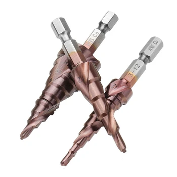 3Pcs M35 Cobalt Step Drill Bit 3-12/4-12/4-20Mm Step Drill Cutter Pagoda Shape Hole Cutter 1/4 Inch Hex Shank
3Pcs M35 Cobalt Step Drill Bit 3-12/4-12/4-20Mm Step Drill Cutter Pagoda Shape Hole Cutter 1/4 Inch Hex Shank