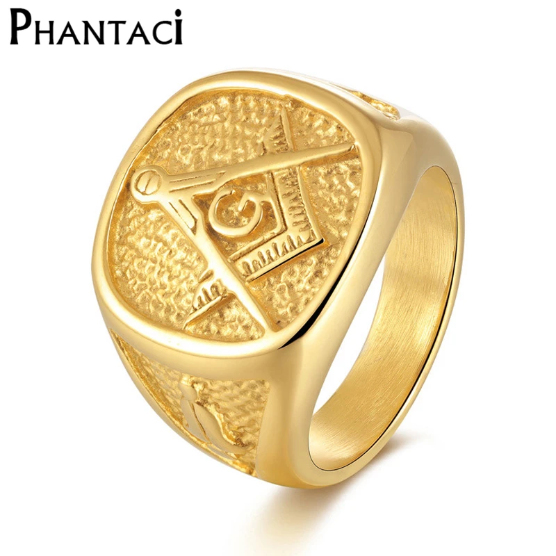 Hot Masonic Punk 316L Stainless Steel Gold Color Men Ring Free Mason Freemasonry Retro Man Ring Male Jewelry
Hot Masonic Punk 316L Stainless Steel Gold Color Men Ring Free Mason Freemasonry Retro Man Ring Male Jewelry