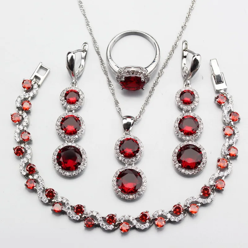 2017 New Style Wedding Red Garnet 925 Sterling Silver Jewelry Sets For Women Ring Size 6# 7# 8# 9# 10# Free Gift Box W189
2017 New Style Wedding Red Garnet 925 Sterling Silver Jewelry Sets For Women Ring Size 6# 7# 8# 9# 10# Free Gift Box W189