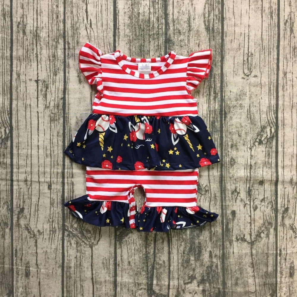 stripe summer baseball season navy unicorn ruffles children clothes baby girls boutique outfits ruffles milk silk romper Toddler
stripe summer baseball season navy unicorn ruffles children clothes baby girls boutique outfits ruffles milk silk romper Toddler