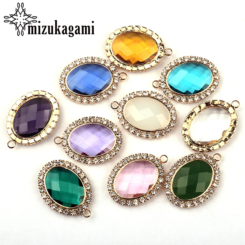 6Pcs 28*20mm Gold Color Micro Pave Oval Crystal Glass Stone Beads Charms Pendant For DIY Necklace Earrings Jewelry Accessories
6Pcs 28*20mm Gold Color Micro Pave Oval Crystal Glass Stone Beads Charms Pendant For DIY Necklace Earrings Jewelry Accessories