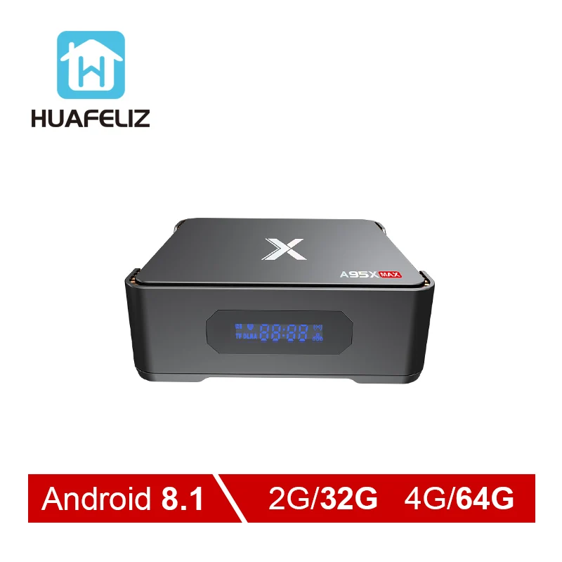 

A95X MAX Amlogic S905X2 4GB RAM 64GB ROM Video Recording TV Box Android 8.1 QuadCore 2.4G&5GHz Dual Wifi 1000M 4K Set Top Box