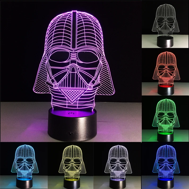 3D Star Wars Black Warrior Novelty Night Lights 7 Colors Changing Table Lamp Visual lights Desk Lamp LED Decoration Kid Gift
3D Star Wars Black Warrior Novelty Night Lights 7 Colors Changing Table Lamp Visual lights Desk Lamp LED Decoration Kid Gift