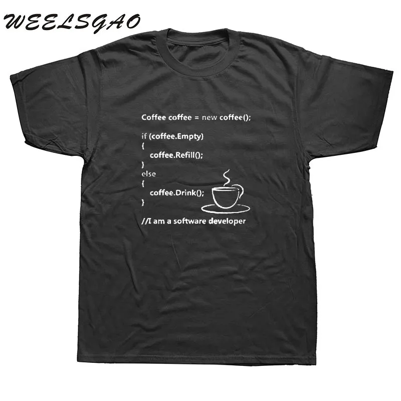 WEELSGAO Programmer Coding Tee Shirt Geek Style Casual Fit Men T shirt Plus Size Cotton Print Short Sleeve T-shirt
WEELSGAO Programmer Coding Tee Shirt Geek Style Casual Fit Men T shirt Plus Size Cotton Print Short Sleeve T-shirt