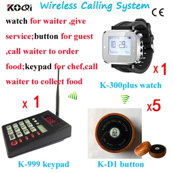 Wireless Waiter Call System for Kitchen Equipment K-999 Numeric Keypad,K-D1 Bells With K-300plus Watch Receiver
Wireless Waiter Call System for Kitchen Equipment K-999 Numeric Keypad,K-D1 Bells With K-300plus Watch Receiver