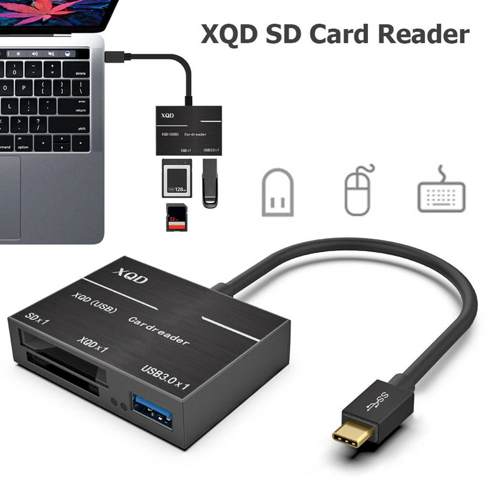 New Portable Memory Card Reader Photos Videos Type-C Flash Memory Camera USB3.0 XQD SD Card Reader
New Portable Memory Card Reader Photos Videos Type-C Flash Memory Camera USB3.0 XQD SD Card Reader