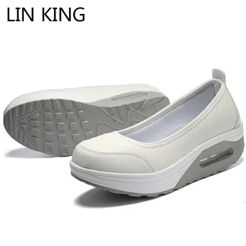 LIN KING Height Increase Women Swing Shoes Thick Sole Wedges Platform Shoes Comfortable Slip On Nurse Work Loafers Big Size 42
LIN KING Height Increase Women Swing Shoes Thick Sole Wedges Platform Shoes Comfortable Slip On Nurse Work Loafers Big Size 42