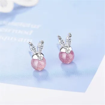 New Fashion Fresh 925 Sterling Silver Jewelry Sweet Animal Cute Rabbit Temperament Strawberry Crystal Stud Earrings SE718
New Fashion Fresh 925 Sterling Silver Jewelry Sweet Animal Cute Rabbit Temperament Strawberry Crystal Stud Earrings SE718