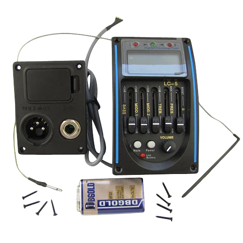 5 Band Eq Preamp Piezo Amplifier Eq Equalizer Acoustic Electric Guitar Pickup Tuner With Lcd Tuner And Volume Control
5 Band Eq Preamp Piezo Amplifier Eq Equalizer Acoustic Electric Guitar Pickup Tuner With Lcd Tuner And Volume Control