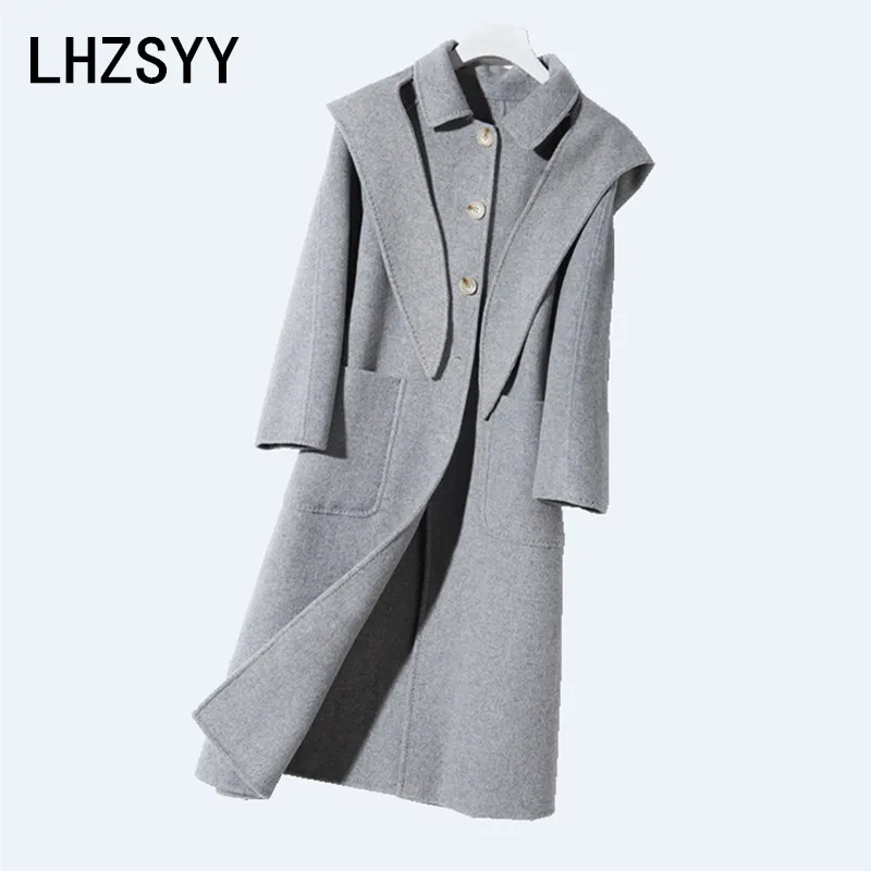 LHZSYY Winter New Women's Cashmere Double-Faced Woolen coat Fashion Hooded Collar Loose Coat Thick Wool Fabric Long Female Coat
LHZSYY Winter New Women's Cashmere Double-Faced Woolen coat Fashion Hooded Collar Loose Coat Thick Wool Fabric Long Female Coat