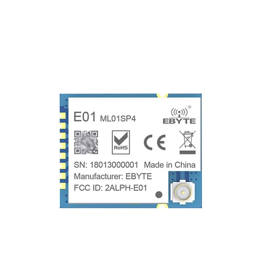 E01-ML01SP4 nRF24L01+ wireless module PA+LNA long distance digital transmission 2.4G industrial serial port high power nRF24L01P
E01-ML01SP4 nRF24L01+ wireless module PA+LNA long distance digital transmission 2.4G industrial serial port high power nRF24L01P
