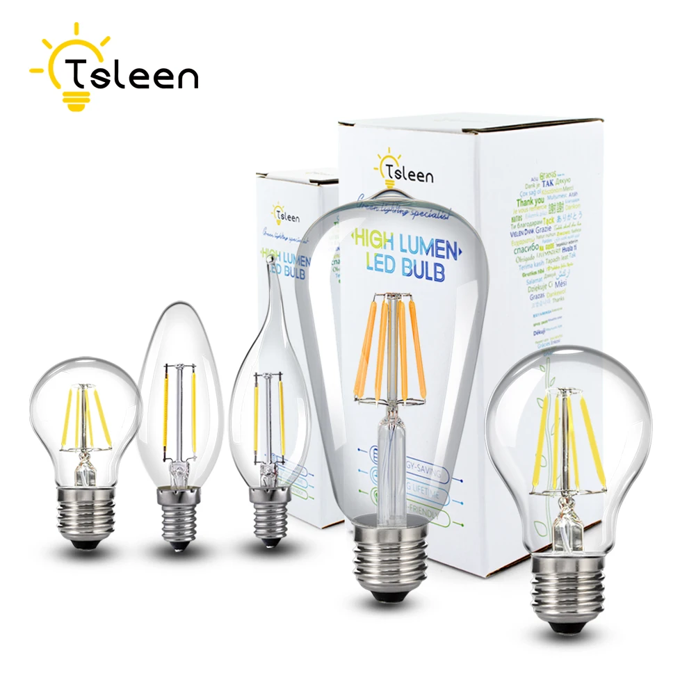 E14 Vintage Edison Bulb Led Lamp E27 Filament LED Bulbs AC220/110V 4W/8W/12W/16W Incandescent C35 G45 A60 ST64 For Pendant Light
E14 Vintage Edison Bulb Led Lamp E27 Filament LED Bulbs AC220/110V 4W/8W/12W/16W Incandescent C35 G45 A60 ST64 For Pendant Light