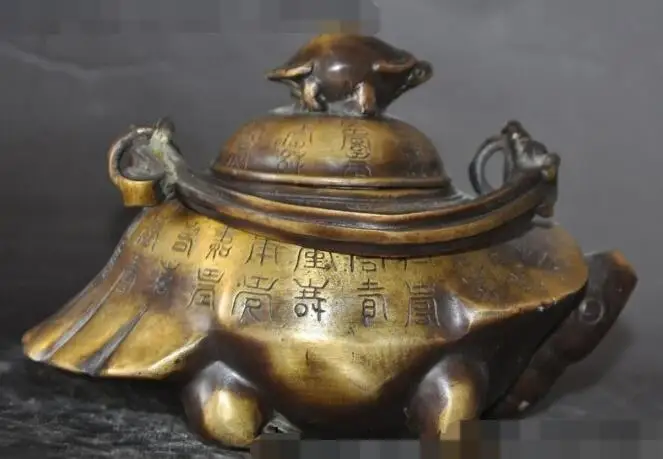 S02581 6"Marked Chinese palace Bronze Turtle Sea Tortoise statue Rice wine Pot TeaPot (A0321)
S02581 6"Marked Chinese palace Bronze Turtle Sea Tortoise statue Rice wine Pot TeaPot (A0321)