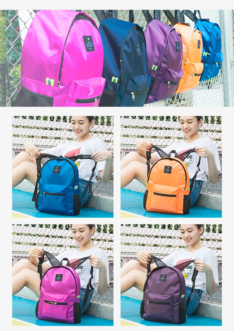 Women Nylon waterproof Backpacks journey Rucksacks Portable Hand Backpack For teenagers Girls Ladies School Travel Shoulder Bag 18