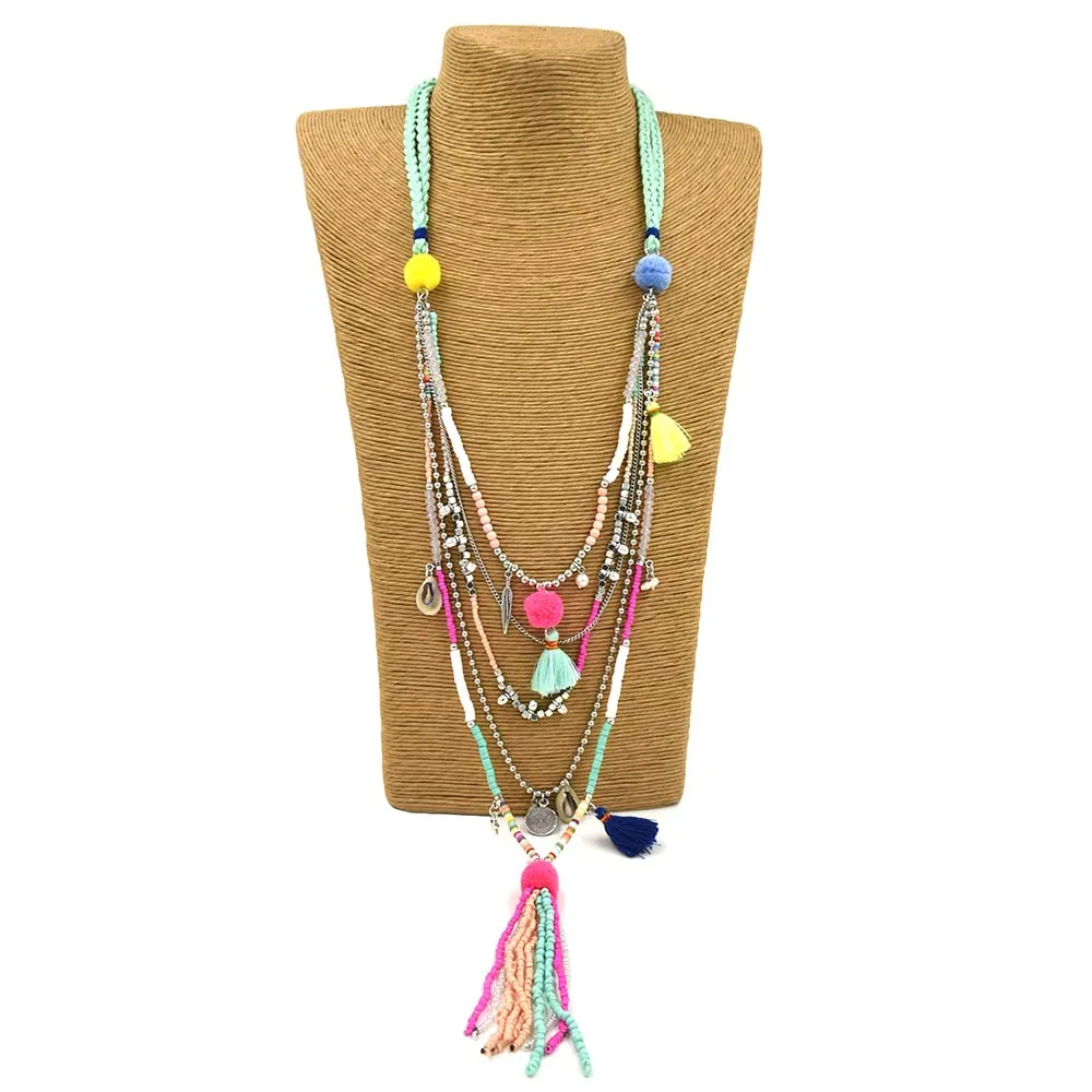 New handmade beads tessal pendents Multi layers necklace unique boho Bohemia long Seedbeads chain necklace Necklaces for women
New handmade beads tessal pendents Multi layers necklace unique boho Bohemia long Seedbeads chain necklace Necklaces for women