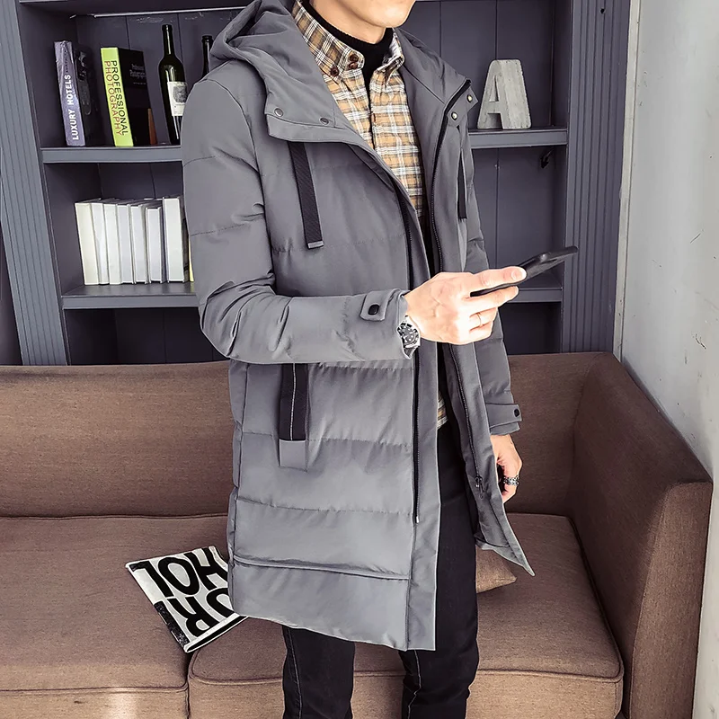 Men's Hooded Parkas Medium Long Thick Coat Warm Wadded Parka Mens Winter Windbreakers Coats Jackets Male Overcoat Outerwear 1430
Men's Hooded Parkas Medium Long Thick Coat Warm Wadded Parka Mens Winter Windbreakers Coats Jackets Male Overcoat Outerwear 1430