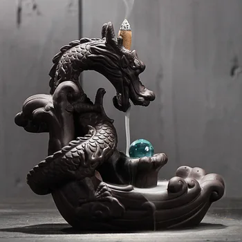 Creative Home Decor Dragon Incense Holder Censer With Crystal Ball + 20Pcs Incense Cones Ceramic Backflow Natural Incense Burner
Creative Home Decor Dragon Incense Holder Censer With Crystal Ball + 20Pcs Incense Cones Ceramic Backflow Natural Incense Burner