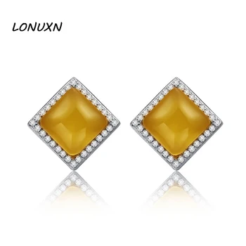 1.6cm high quality Natural semi-precious stones jewelry 925 Sterling Silver Yellow chalcedony Earrings simple square girls gift
1.6cm high quality Natural semi-precious stones jewelry 925 Sterling Silver Yellow chalcedony Earrings simple square girls gift