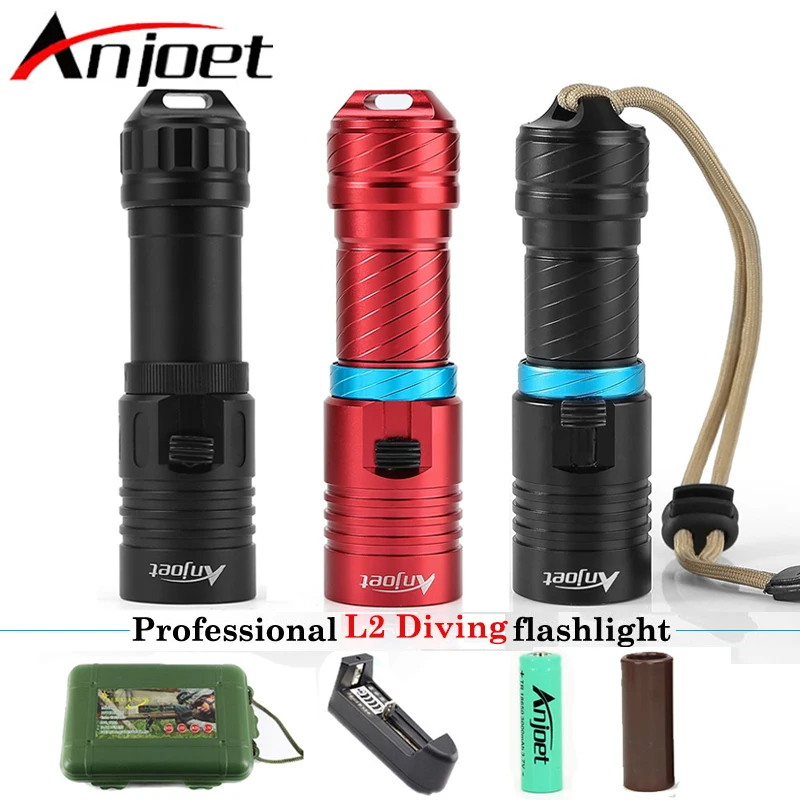 Anjoet Scuba Powerful Diver diving flashlight XM-L2 led 100M underwater torch lantern light+18650 rechargeable Battery+Charger
Anjoet Scuba Powerful Diver diving flashlight XM-L2 led 100M underwater torch lantern light+18650 rechargeable Battery+Charger