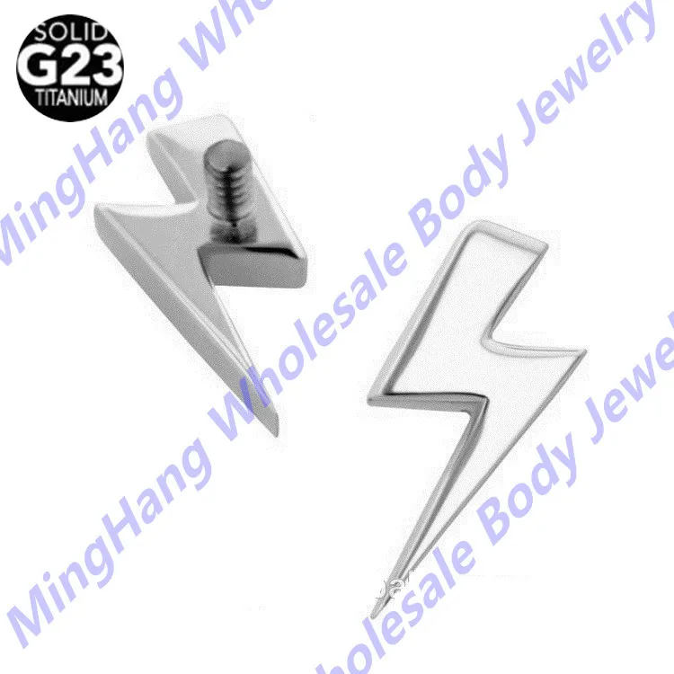 16G(1.2mm) G23 Titanium Threaded Accessory Lightning Bolt Design Dermal Anchor Tops Lip Piercing Body Jewelry
16G(1.2mm) G23 Titanium Threaded Accessory Lightning Bolt Design Dermal Anchor Tops Lip Piercing Body Jewelry