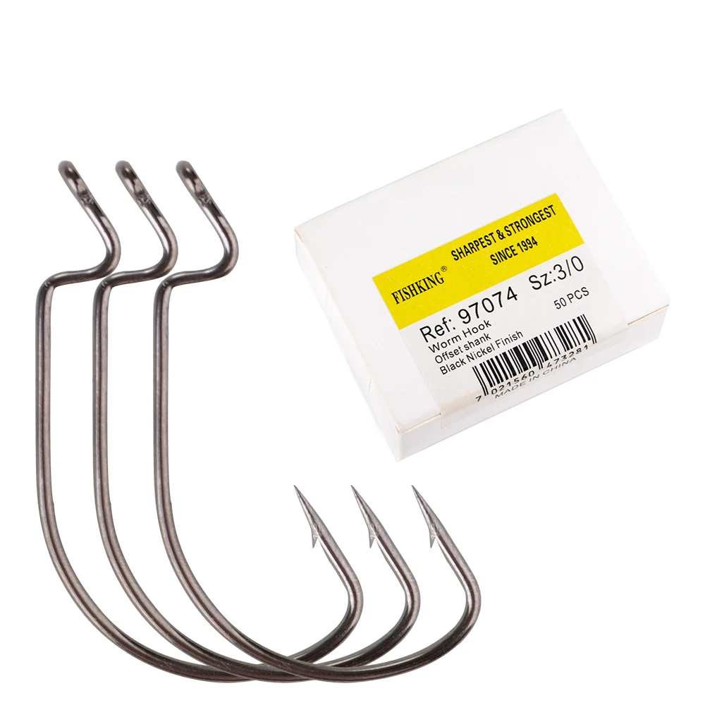 Worm Hook Offset Shank Black Nickel Fish 97074 50PCS/Lot Jig Head Lure Carp Fishing Carbon Steel Barbed Fish Hooks With Ringed
Worm Hook Offset Shank Black Nickel Fish 97074 50PCS/Lot Jig Head Lure Carp Fishing Carbon Steel Barbed Fish Hooks With Ringed