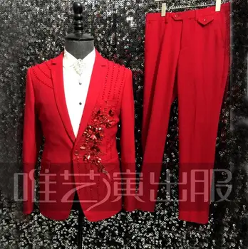men red suits designs masculino homme terno stage costumes for singers men sequin blazer dance clothes jacket star style fashion
men red suits designs masculino homme terno stage costumes for singers men sequin blazer dance clothes jacket star style fashion