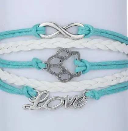 1pc handmade bracelet Infinity cord Dog Paw Print Bracelet Cat Wrap Bracelet - Custom mini order 10$ 4055
1pc handmade bracelet Infinity cord Dog Paw Print Bracelet Cat Wrap Bracelet - Custom mini order 10$ 4055