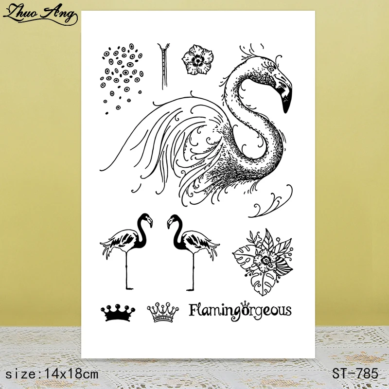 ZhuoAng Crown Flowers Flamingo Clear Stamps/Seals For DIY Scrapbooking/Card Making/Album Decorative Silicon Stamp Crafts
ZhuoAng Crown Flowers Flamingo Clear Stamps/Seals For DIY Scrapbooking/Card Making/Album Decorative Silicon Stamp Crafts