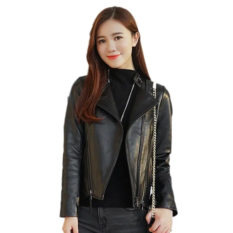 2019 Spring Autumn Genuine Leather Jacket Women Real Sheepskin Coat Rivet Motorcycle Biker Jacket Female Sheep Leather Coat W43
2019 Spring Autumn Genuine Leather Jacket Women Real Sheepskin Coat Rivet Motorcycle Biker Jacket Female Sheep Leather Coat W43
