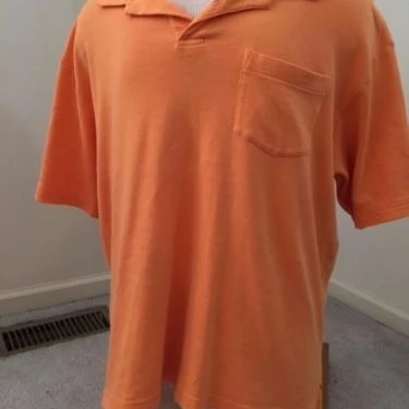 John Ashford polo golf shirt mens size XL orange stretch shirt 100% cotton top (2)