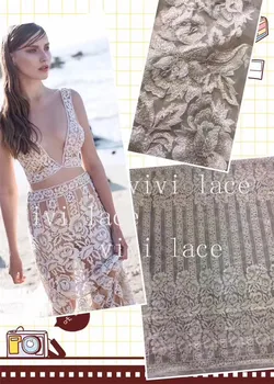 5yards LNN001 best quality offwhite sequin flower sexy pattern embroidery french mesh lace for wedding/evening dress/party. 
5yards LNN001 best quality offwhite sequin flower sexy pattern embroidery french mesh lace for wedding/evening dress/party.