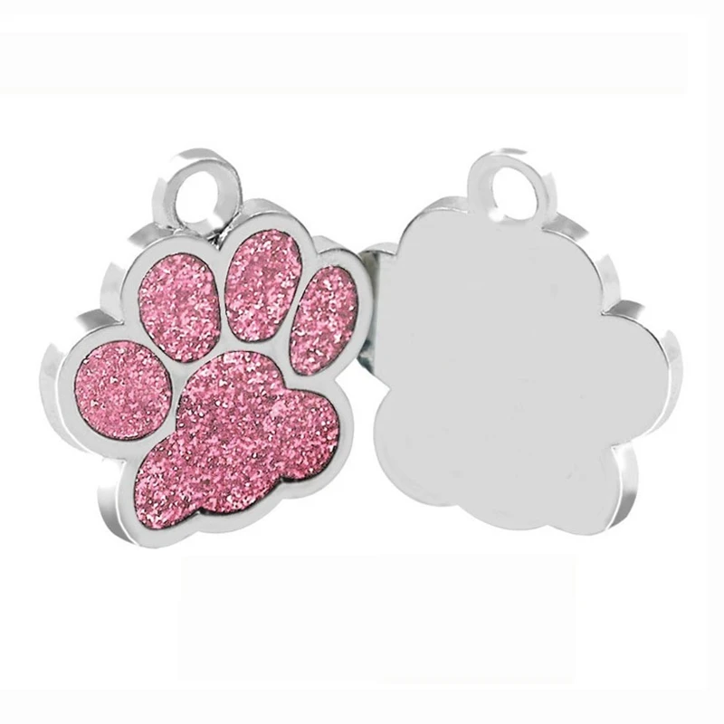 

Drop Shipping Paw Shape Dog ID Engraved Dog ID Name s Pet Collar Pendant Free Engrave Name And Phone Number