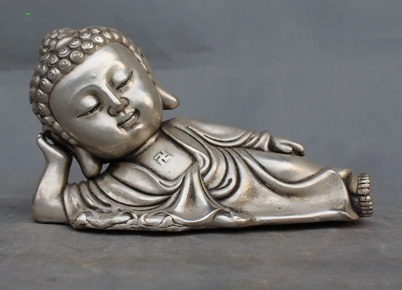 Crafts statue Old Chinese Tibet buddhism silver sleeping sakyamuni Shakyamuni buddha statue halloween
Crafts statue Old Chinese Tibet buddhism silver sleeping sakyamuni Shakyamuni buddha statue halloween