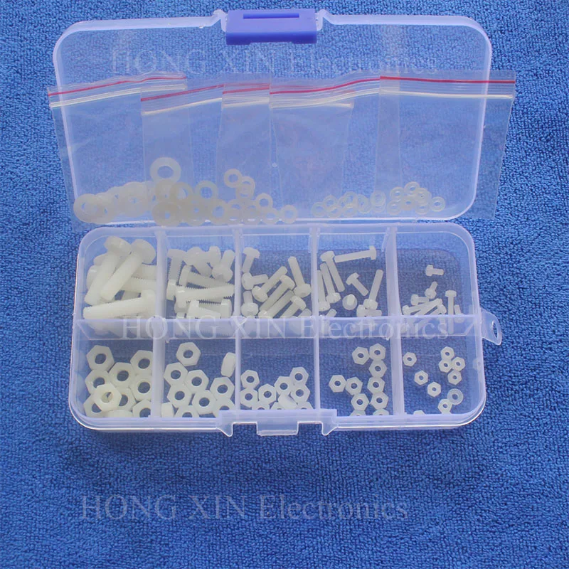 Hot 150Pcs M2 M2.5 M3 M4 M5 Nylon Hex Screw Bolt Nut Standoff Spacer Assortment Kit White
Hot 150Pcs M2 M2.5 M3 M4 M5 Nylon Hex Screw Bolt Nut Standoff Spacer Assortment Kit White