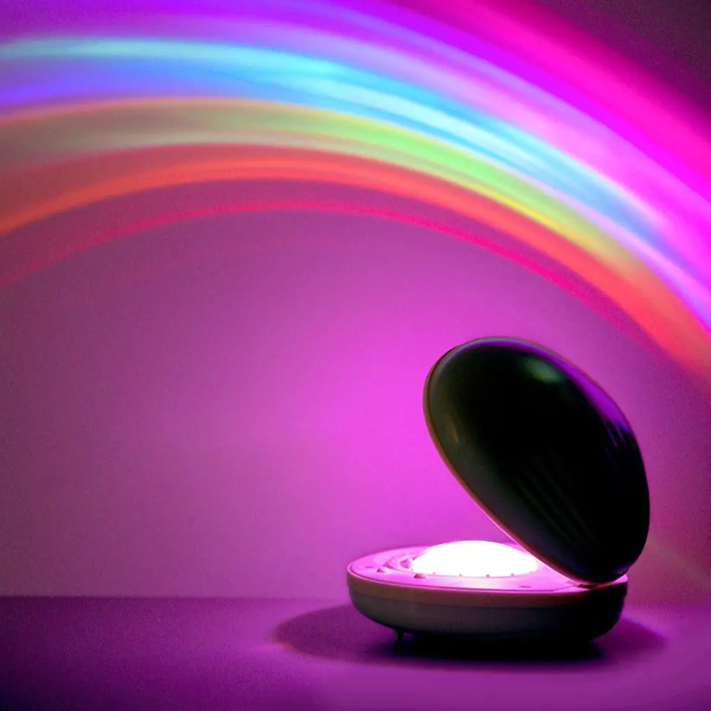 Фото Romantic Shell Pattern Rainbow Color Projection Night Lighting Led Ambient Multifunctional USB Charging Lamp For Bedroom | Освещение