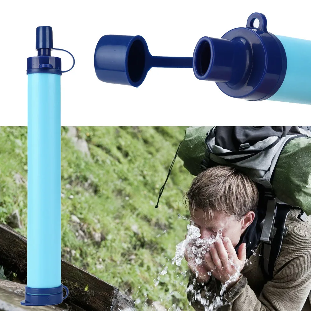 

2019 New Outdoor Travelling Camping Hiking Emergency Life Survival Portable Purifier Water Filter Straw Gear High Flow Rate 6/18