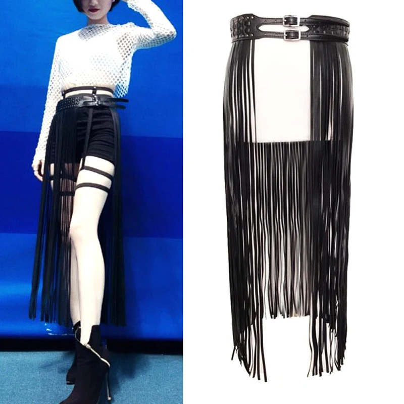 New Long Fringe leather metal Belt Black Designer cool Belt for Women Faux Leather Long Tassels Pin Buckle sexy Skirt punk belt
New Long Fringe leather metal Belt Black Designer cool Belt for Women Faux Leather Long Tassels Pin Buckle sexy Skirt punk belt